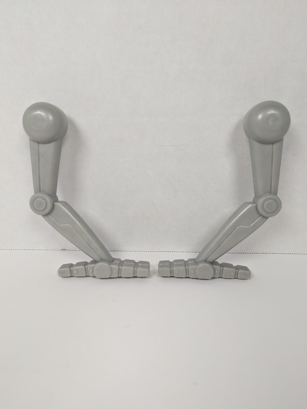 Unbranded Gray Toy Robot Legs Pair Articulated Replacement Parts R1 L2